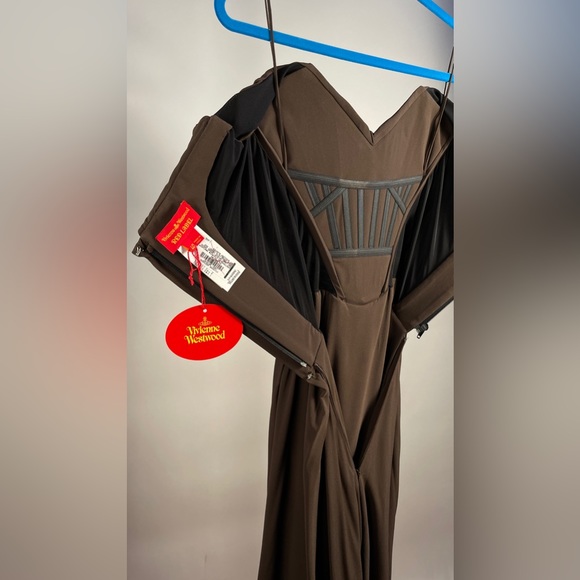 Vivienne Westwood VINTAGE BRAND NEW AW16 COCOTTE CORSET DRESS Brown IT40 - Picture 10 of 17